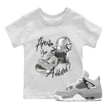 Air Jordan 4 Light Iron Ore shirt to match jordans Are You Addicted sneaker tees AJ4 Frozen Moments SNRT Sneaker Release Tees Baby Toddler White 1 T-Shirt