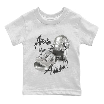 Air Jordan 4 Light Iron Ore shirt to match jordans Are You Addicted sneaker tees AJ4 Frozen Moments SNRT Sneaker Release Tees Baby Toddler White 2 T-Shirt