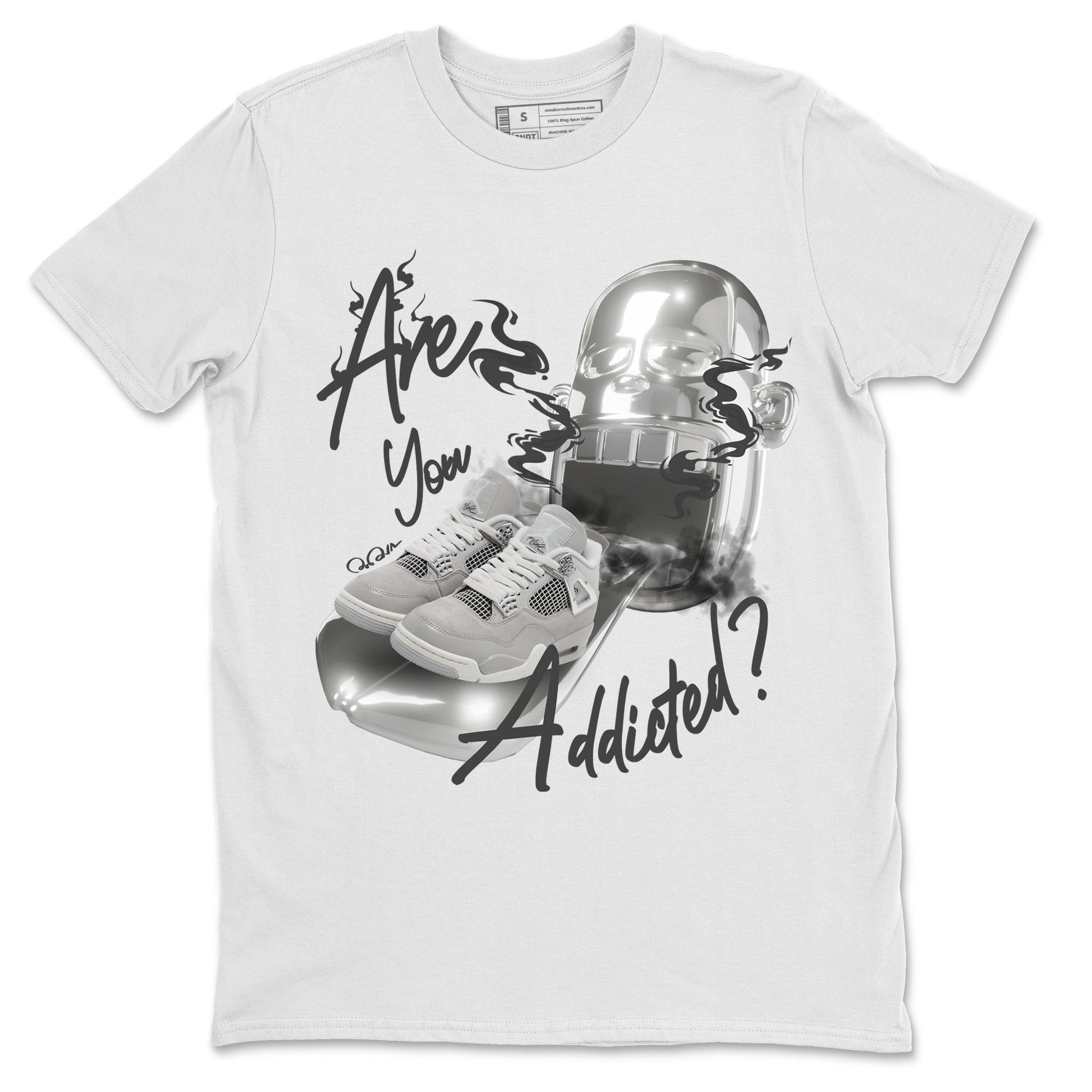 Air Jordan 4 Light Iron Ore shirt to match jordans Are You Addicted sneaker tees AJ4 Frozen Moments SNRT Sneaker Release Tees Unisex White 2 T-Shirt