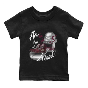 Air Jordan 5 Burgundy Sneaker Match Tees Are You Addicted Sneaker Tees AJ5 Burgundy Sneaker Release Tees Kids Shirts Black 2