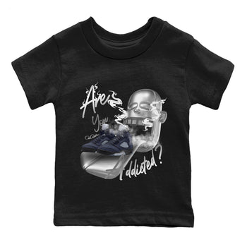 Air Jordan 5 Georgetown Sneaker Match Tees Are You Addicted Sneaker Tees AJ5 Georgetown Sneaker Release Tees Kids Shirts Black 2
