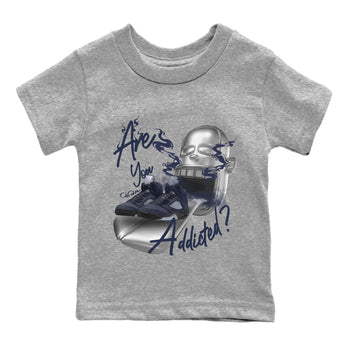 Air Jordan 5 Georgetown Sneaker Match Tees Are You Addicted Sneaker Tees AJ5 Georgetown Sneaker Release Tees Kids Shirts Heather Grey 2