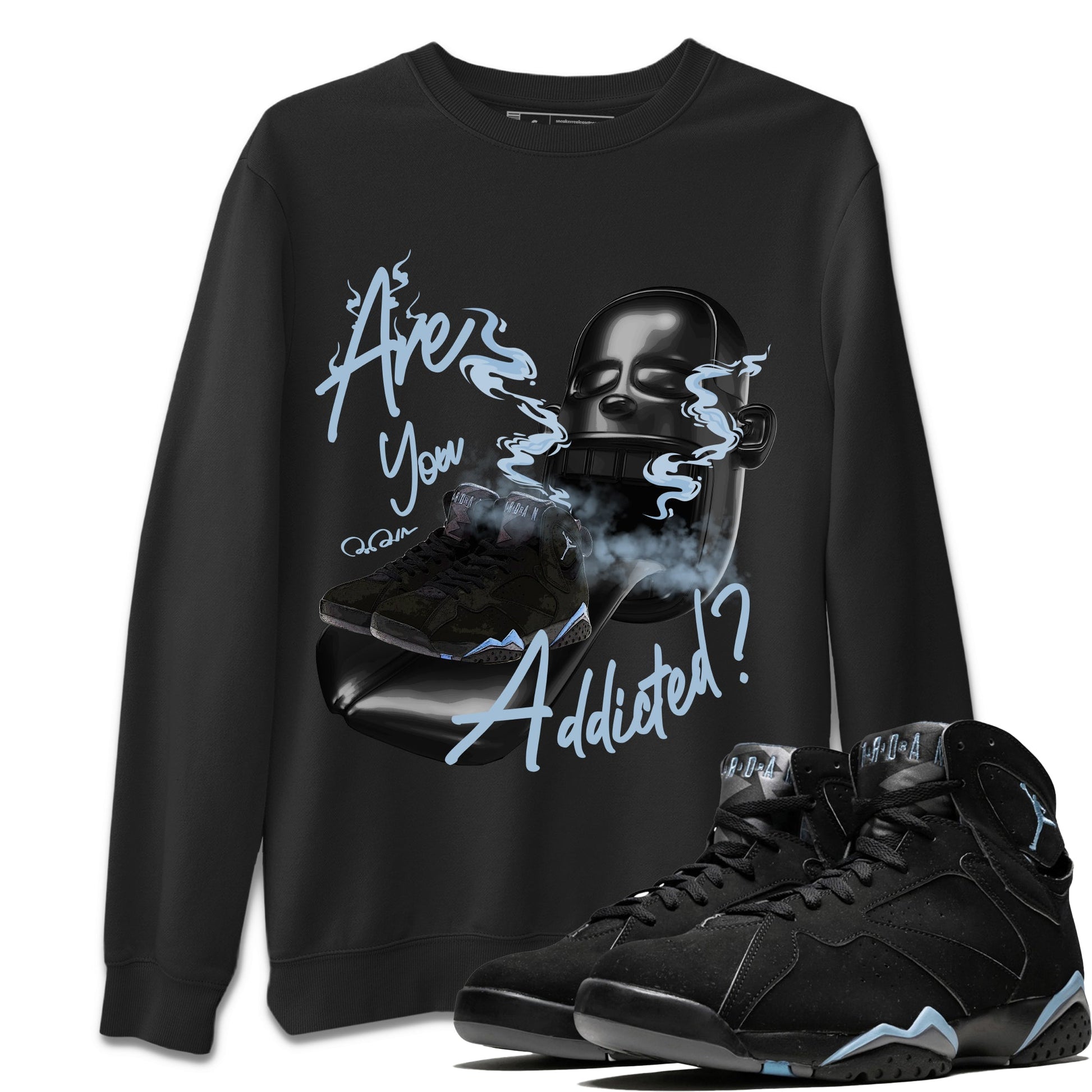 Air Jordan 7 Chambray Sneaker Match Tees Are You Addicted Sneaker Tees AJ7 Chambray Sneaker Release Tees Unisex Shirts Black 1