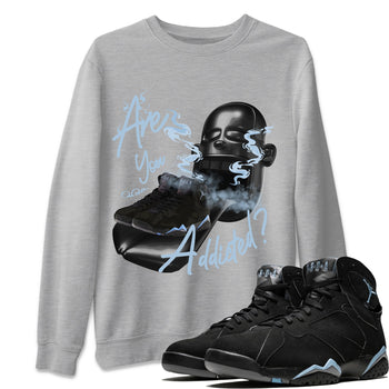 Air Jordan 7 Chambray Sneaker Match Tees Are You Addicted Sneaker Tees AJ7 Chambray Sneaker Release Tees Unisex Shirts Heather Grey 1