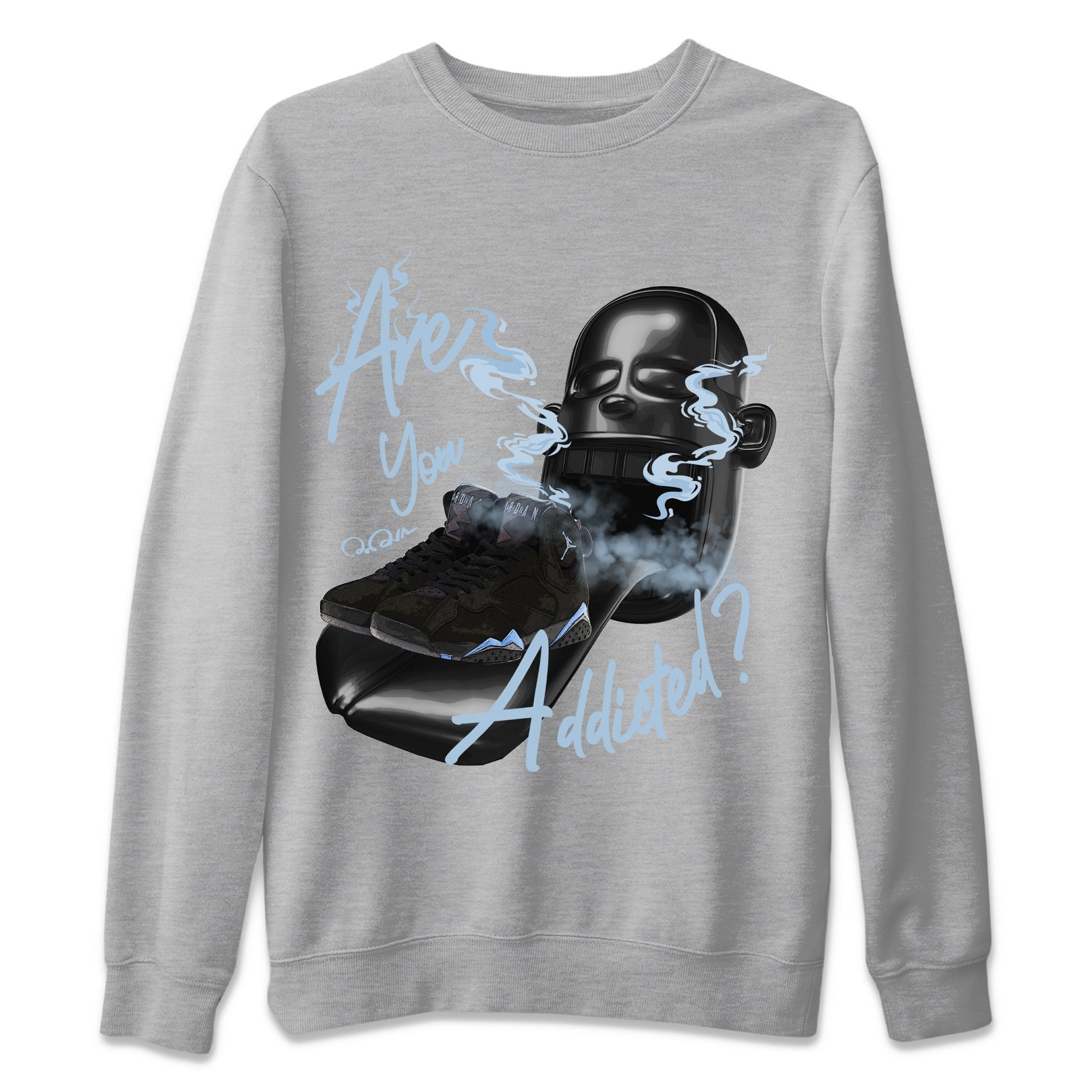 Air Jordan 7 Chambray Sneaker Match Tees Are You Addicted Sneaker Tees AJ7 Chambray Sneaker Release Tees Unisex Shirts Heather Grey 2