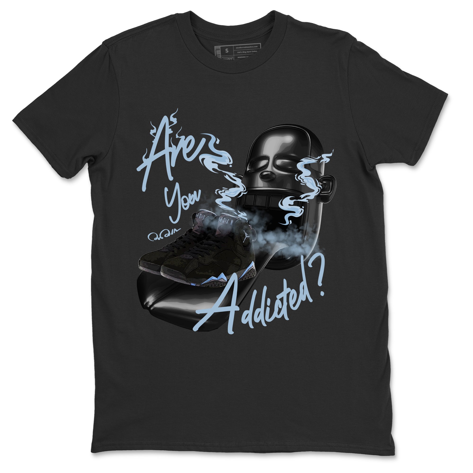 Air Jordan 7 Chambray Sneaker Match Tees Are You Addicted Sneaker Tees AJ7 Chambray Sneaker Release Tees Unisex Shirts Black 2