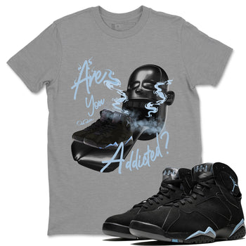 Air Jordan 7 Chambray Sneaker Match Tees Are You Addicted Sneaker Tees AJ7 Chambray Sneaker Release Tees Unisex Shirts Heather Grey 1