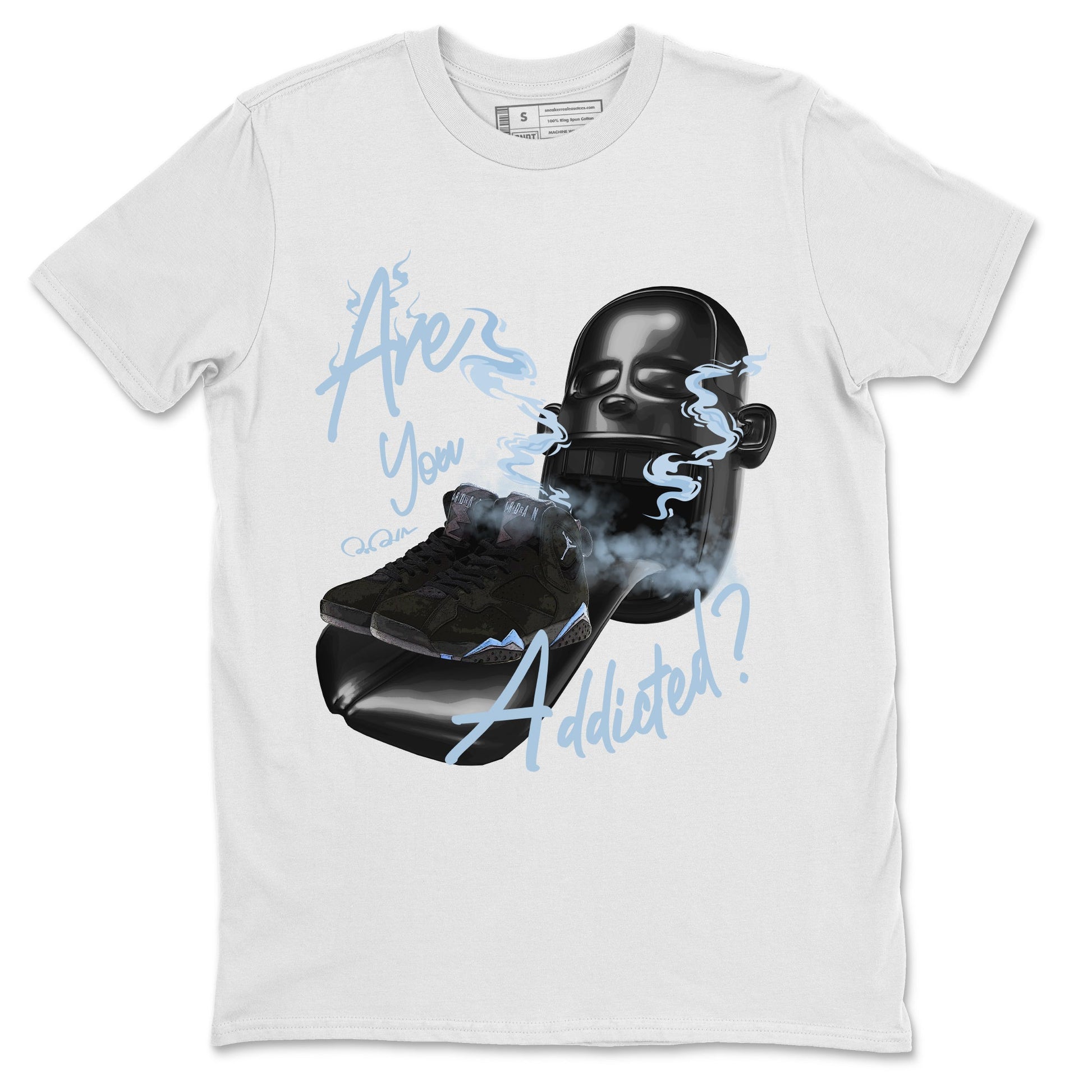 Air Jordan 7 Chambray Sneaker Match Tees Are You Addicted Sneaker Tees AJ7 Chambray Sneaker Release Tees Unisex Shirts White 2