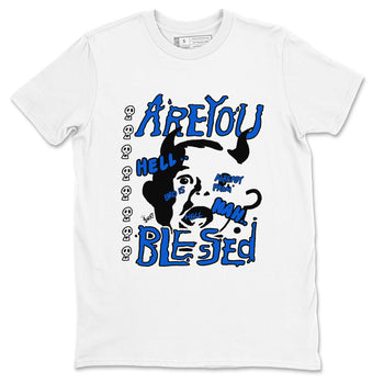 AJ1 Game Royal shirt to match jordans Are You Blessed sneaker tees AJ1 Game Royal SNRT Sneaker Release Tees unisex cotton White 2 crew neck shirt