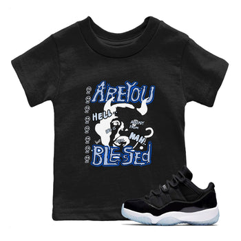 11s Low Space shirt to match jordans Are You Blessed sneaker tees Air Jordan 11 Black/Varsity Royal SNRT sneaker release tees baby toddler Black 1 cotton Shirt