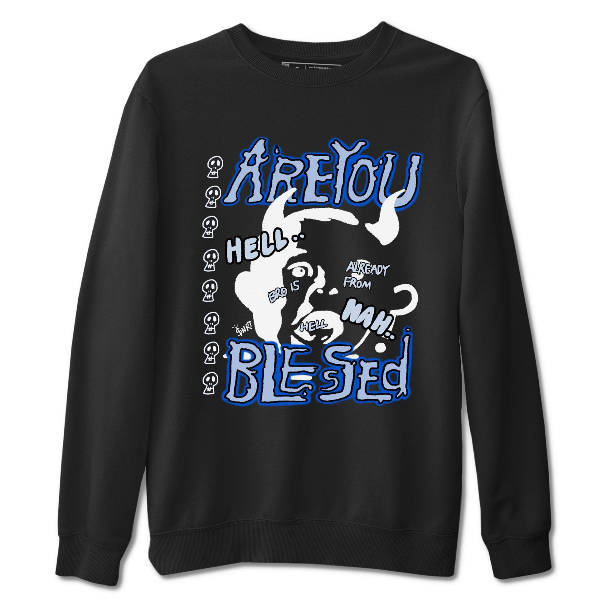 11s Low Space shirt to match jordans Are You Blessed sneaker tees Air Jordan 11 Black/Varsity Royal SNRT Sneaker Release Tees unisex cotton Black 2 crew neck shirt