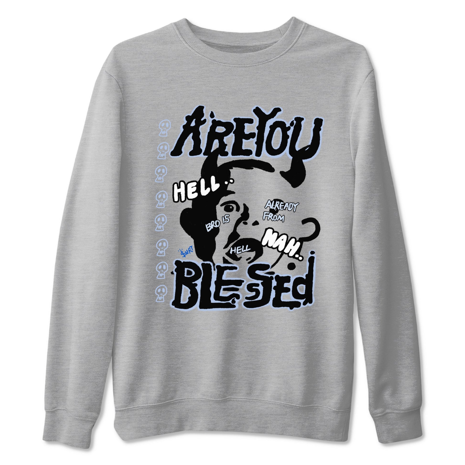 11s Low Space shirt to match jordans Are You Blessed sneaker tees Air Jordan 11 Black/Varsity Royal SNRT Sneaker Release Tees unisex cotton Heather Grey 2 crew neck shirt