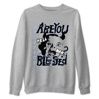 11s Low Space shirt to match jordans Are You Blessed sneaker tees Air Jordan 11 Black/Varsity Royal SNRT Sneaker Release Tees unisex cotton Heather Grey 2 crew neck shirt