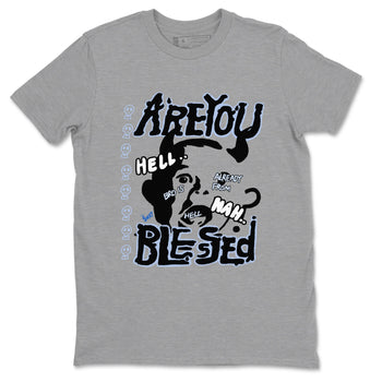 11s Low Space shirt to match jordans Are You Blessed sneaker tees Air Jordan 11 Black/Varsity Royal SNRT Sneaker Release Tees unisex cotton Heather Grey 2 crew neck shirt