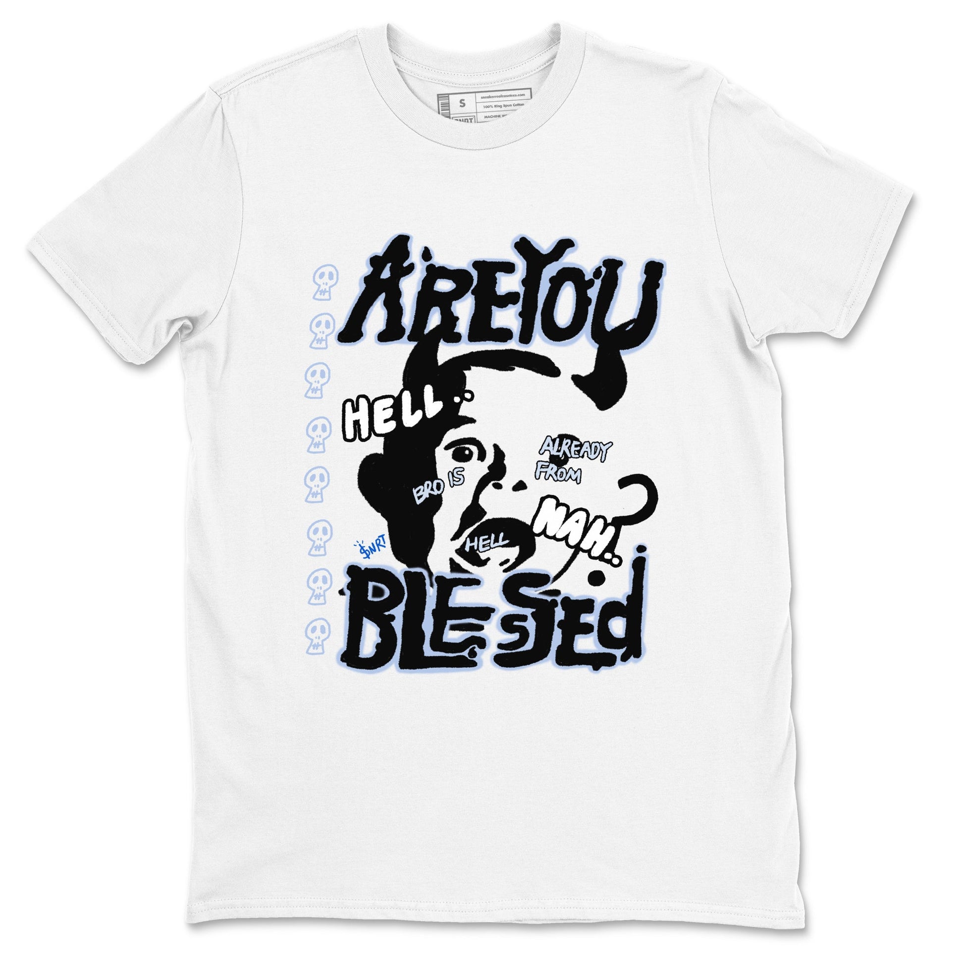 11s Low Space shirt to match jordans Are You Blessed sneaker tees Air Jordan 11 Black/Varsity Royal SNRT Sneaker Release Tees unisex cotton White 2 crew neck shirt