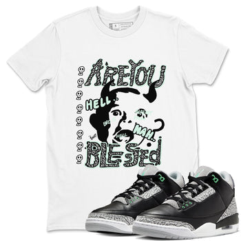 3s Green Glow shirt to match jordans Are You Blessed sneaker tees Air Jordan 3 Green Glow SNRT Sneaker Release Tees unisex cotton White 1 crew neck shirt