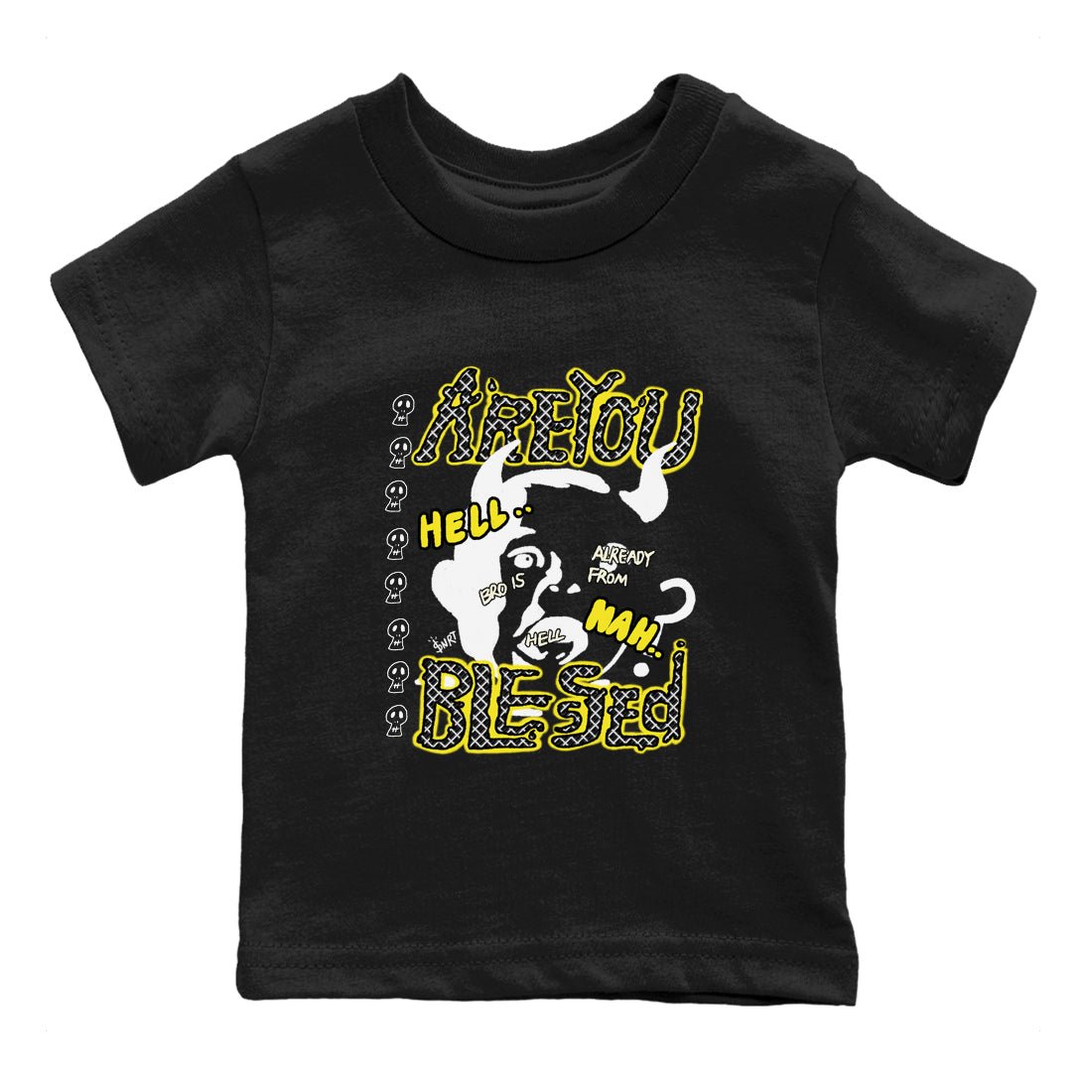 4s Vivid Sulfur shirt to match jordans Are You Blessed sneaker tees Air Jordan 4 Vivid Sulfur SNRT sneaker release tees baby toddler Black 2 cotton Shirt
