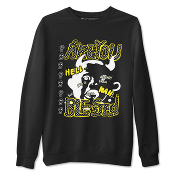 4s Vivid Sulfur shirt to match jordans Are You Blessed sneaker tees Air Jordan 4 Vivid Sulfur SNRT Sneaker Release Tees unisex cotton Black 2 crew neck shirt