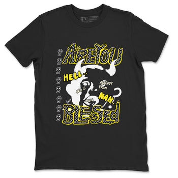 4s Vivid Sulfur shirt to match jordans Are You Blessed sneaker tees Air Jordan 4 Vivid Sulfur SNRT Sneaker Release Tees unisex cotton Black 2 crew neck shirt