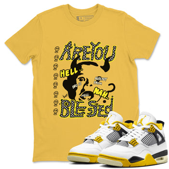 4s Vivid Sulfur shirt to match jordans Are You Blessed sneaker tees Air Jordan 4 Vivid Sulfur SNRT Sneaker Release Tees unisex cotton Daisy 1 crew neck shirt