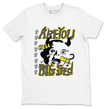 4s Vivid Sulfur shirt to match jordans Are You Blessed sneaker tees Air Jordan 4 Vivid Sulfur SNRT Sneaker Release Tees unisex cotton White 2 crew neck shirt