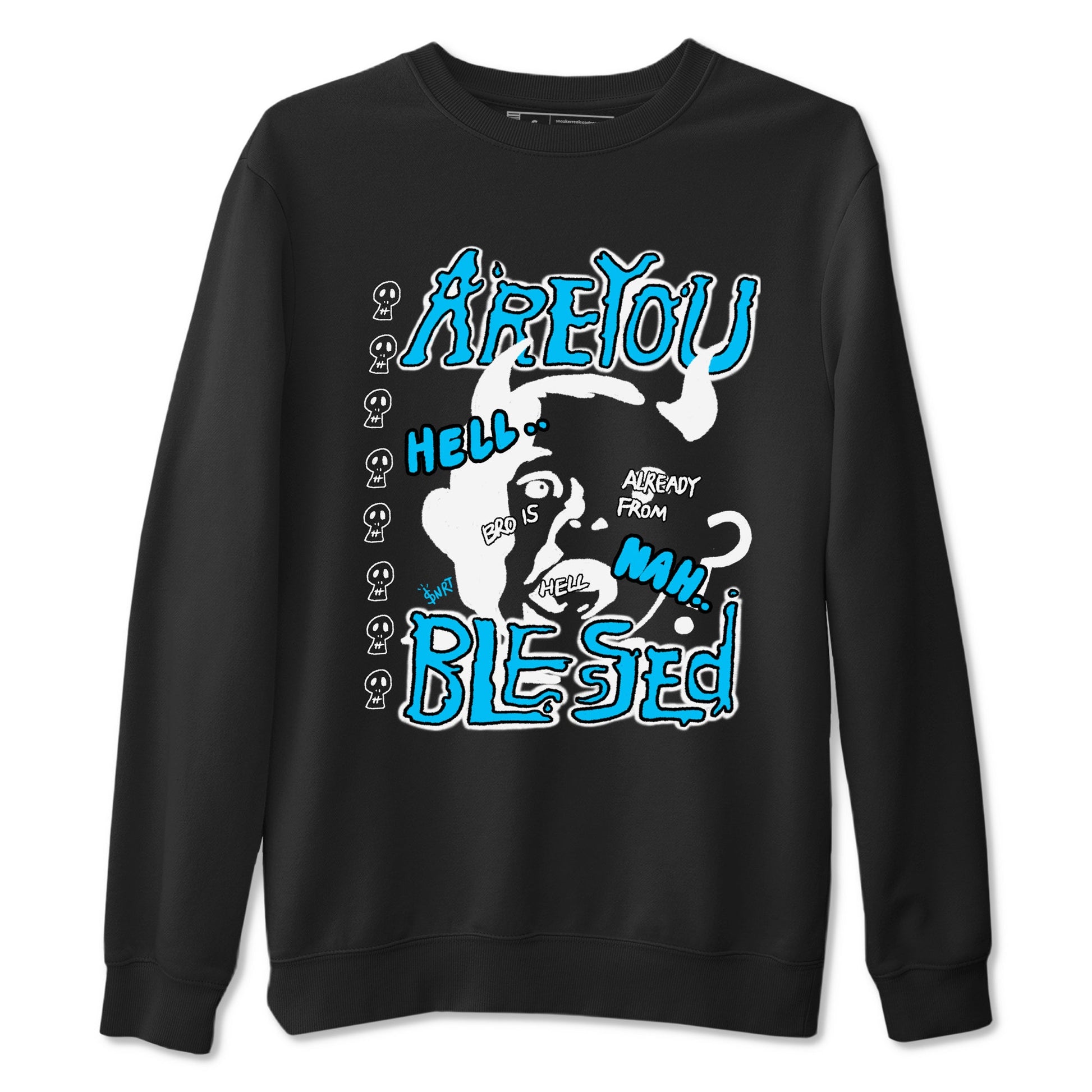 AJ9 Powder Blue shirt to match jordans Are You Blessed sneaker tees Air Jordan 9 Powder Blue SNRT Sneaker Release Tees unisex cotton Black 2 crew neck shirt