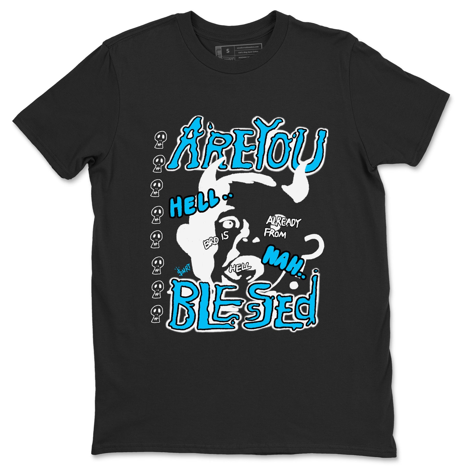 AJ9 Powder Blue shirt to match jordans Are You Blessed sneaker tees Air Jordan 9 Powder Blue SNRT Sneaker Release Tees unisex cotton Black 2 crew neck shirt