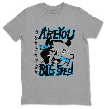 AJ9 Powder Blue shirt to match jordans Are You Blessed sneaker tees Air Jordan 9 Powder Blue SNRT Sneaker Release Tees unisex cotton Heather Grey 2 crew neck shirt