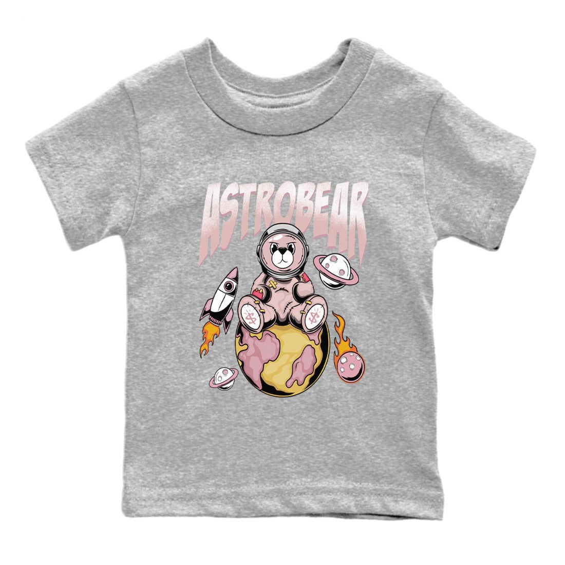 Air Jordan 1 Washed Pink Sneaker Match Tees Astrobear Sneaker Tees Air Jordan 1 High OG WMNS Washed Pink Sneaker Release Tees Kids Shirts Heather Grey 2