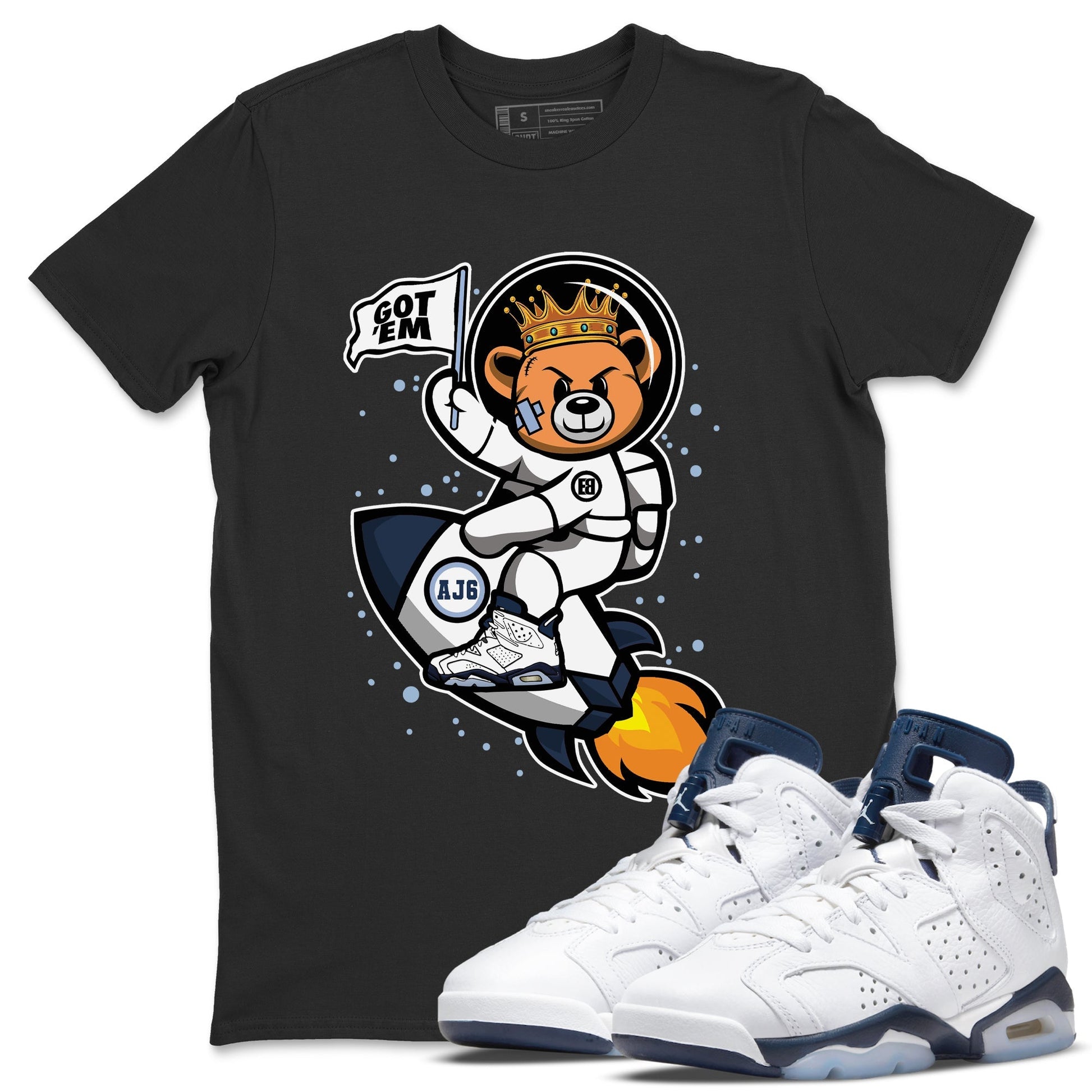 Jordan 6 Midnight Navy Sneaker Match Tees Astronaut Bear Sneaker Tees Jordan 6 Midnight Navy Sneaker Release Tees Unisex Shirts