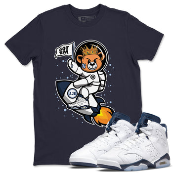 Jordan 6 Midnight Navy Sneaker Match Tees Astronaut Bear Sneaker Tees Jordan 6 Midnight Navy Sneaker Release Tees Unisex Shirts