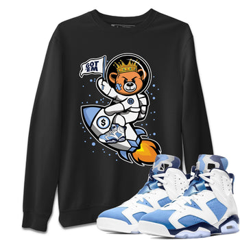 Jordan 6 UNC Sneaker Match Tees Astronaut Bear Sneaker Tees Jordan 6 UNC Sneaker Release Tees Unisex Shirts