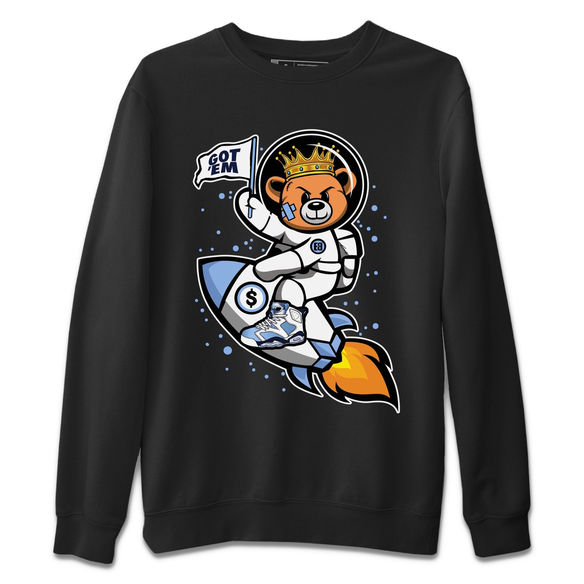 Jordan 6 UNC Sneaker Match Tees Astronaut Bear Sneaker Tees Jordan 6 UNC Sneaker Release Tees Unisex Shirts