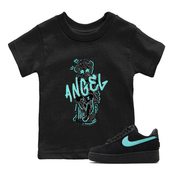 Air Force 1 Tiffany Sneaker Match Tees Baby Angel Sneaker Tees Nike Tiffany AF1Sneaker Release Tees Kids Shirts Black 1