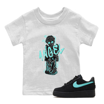 Air Force 1 Tiffany Sneaker Match Tees Baby Angel Sneaker Tees Nike Tiffany AF1Sneaker Release Tees Kids Shirts White 1