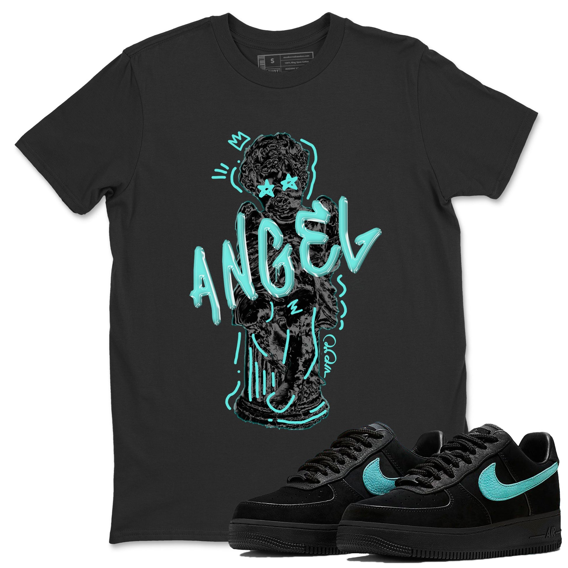 Air Force 1 Tiffany Sneaker Match Tees Baby Angel Sneaker Tees Nike Tiffany AF1Sneaker Release Tees Unisex Shirts Black 1