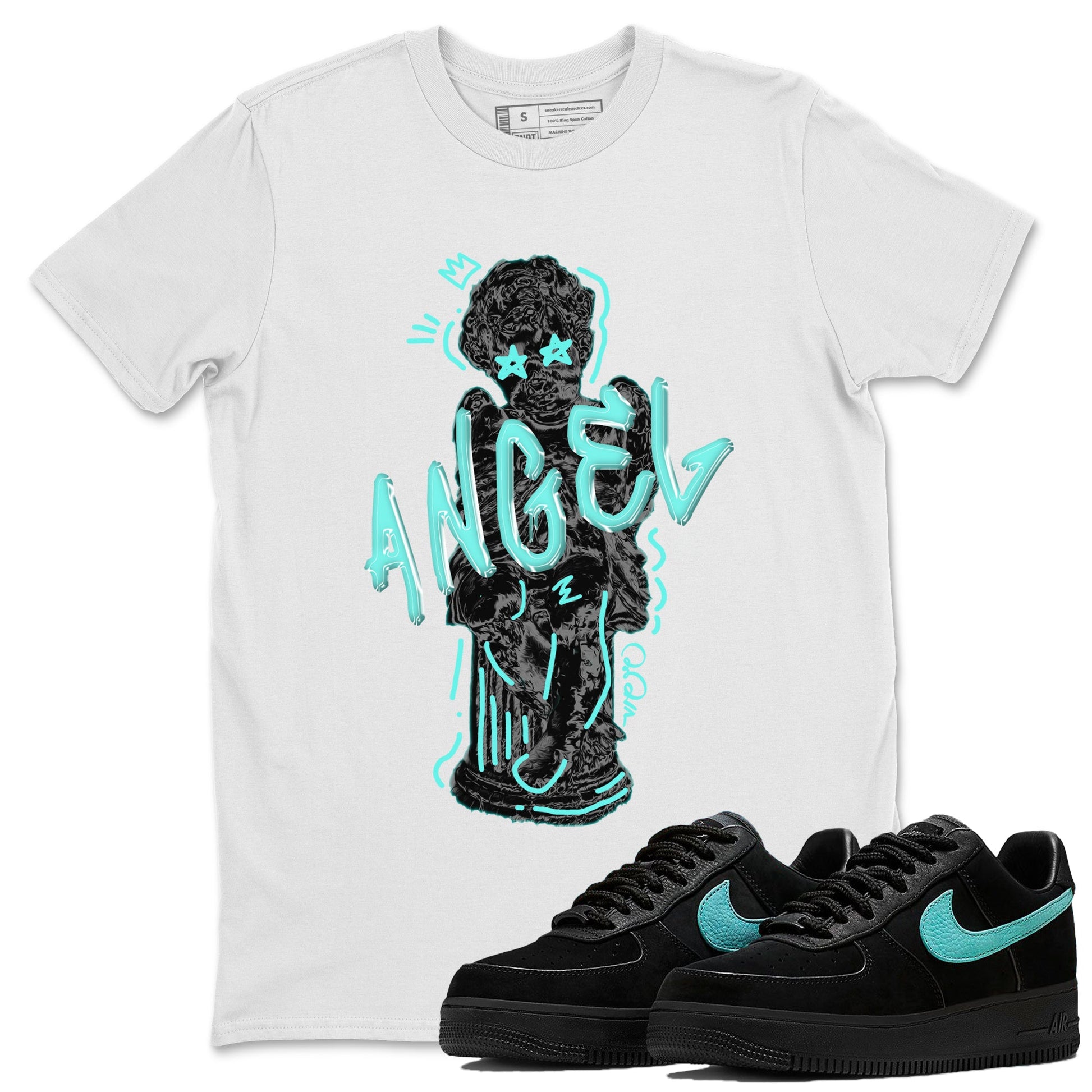 Air Force 1 Tiffany Sneaker Match Tees Baby Angel Sneaker Tees Nike Tiffany AF1Sneaker Release Tees Unisex Shirts White 1