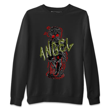 Air Jordan 1 Travis Scott Olive Sneaker Match Tees Baby Angel Sneaker Tees AJ1 OG Travis Scott Olive Sneaker Release Tees Unisex Shirts Black 2
