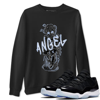 11s Black and Varsity Royal shirt to match jordans Baby Angel sneaker tees Air Jordan 11 Black/Varsity Royal SNRT Sneaker Release Tees Unisex Black 1 T-Shirt