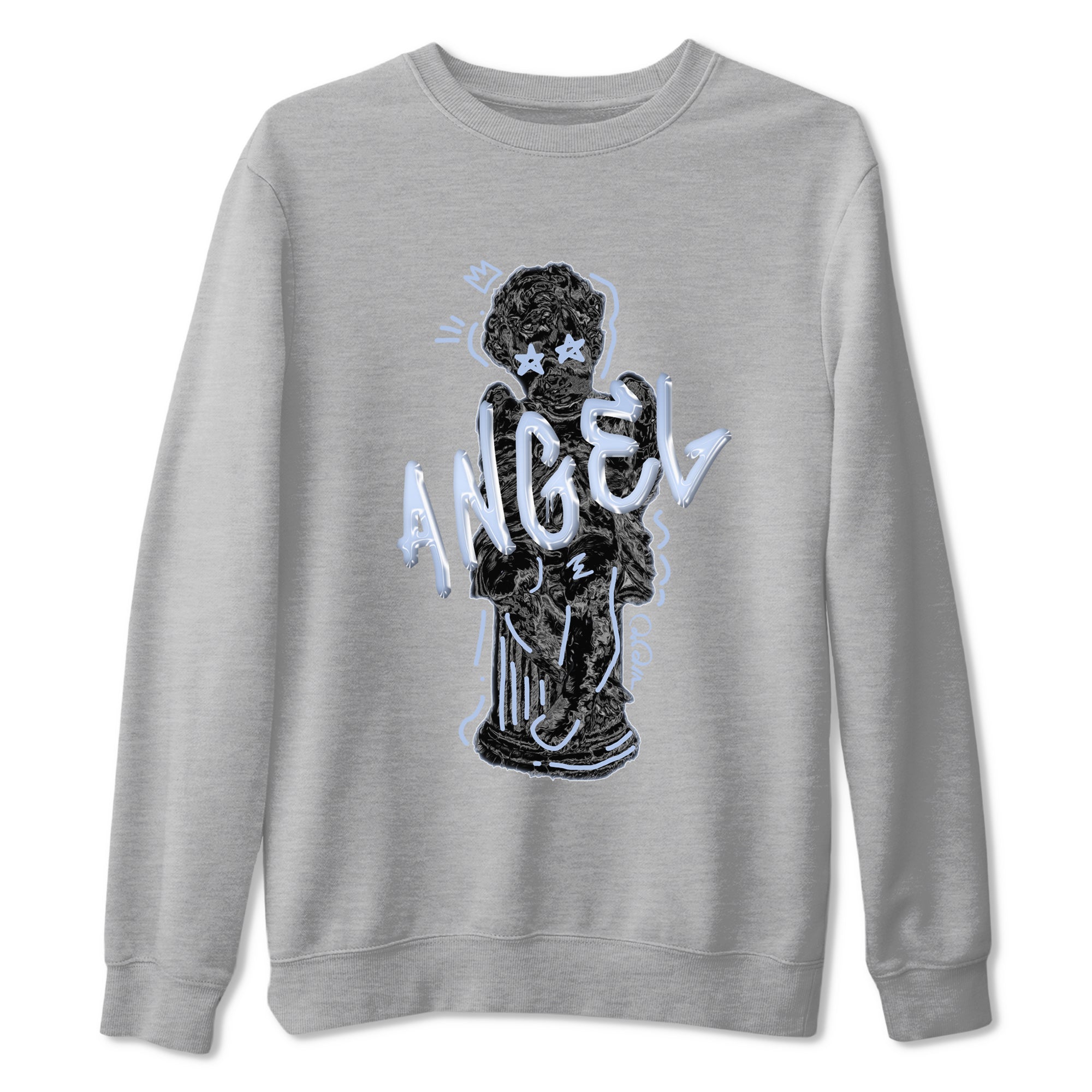 11s Black and Varsity Royal shirt to match jordans Baby Angel sneaker tees Air Jordan 11 Black/Varsity Royal SNRT Sneaker Release Tees Unisex Heather Grey 2 T-Shirt