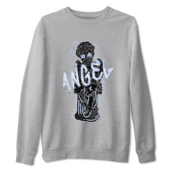 11s Black and Varsity Royal shirt to match jordans Baby Angel sneaker tees Air Jordan 11 Black/Varsity Royal SNRT Sneaker Release Tees Unisex Heather Grey 2 T-Shirt