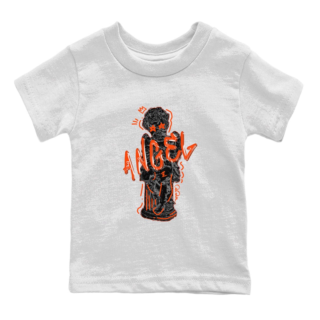 Air Jordan 12 Brilliant Orange Sneaker Match Tees Baby Angel Sneaker Tees AJ12 Brilliant Orange Sneaker Release Tees Kids Shirts White 2