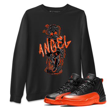 Air Jordan 12 Brilliant Orange Sneaker Match Tees Baby Angel Sneaker Tees AJ12 Brilliant Orange Sneaker Release Tees Unisex Shirts Black 1