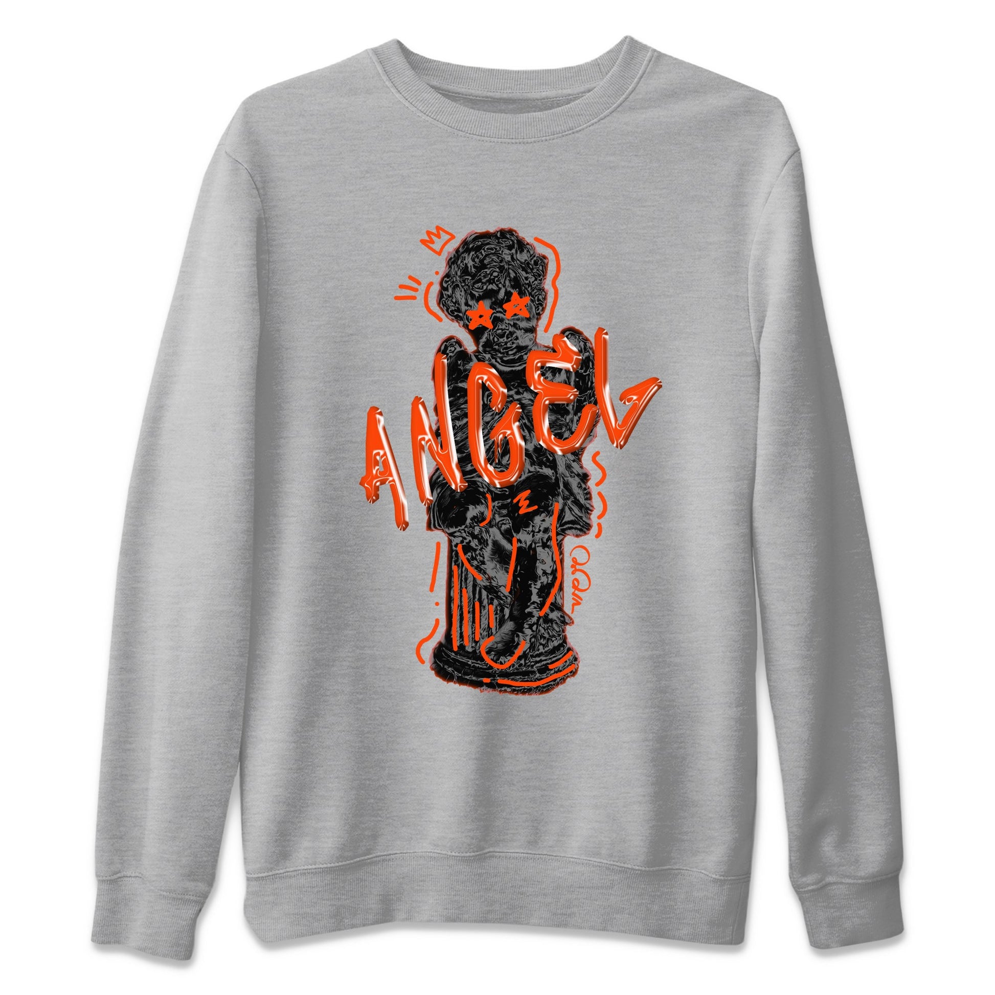 Air Jordan 12 Brilliant Orange Sneaker Match Tees Baby Angel Sneaker Tees AJ12 Brilliant Orange Sneaker Release Tees Unisex Shirts Heather Grey 2