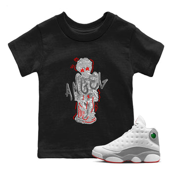 Air Jordan 13 Wolf Grey Sneaker Match Tees Baby Angel Sneaker Tees AJ13 Wolf Grey Sneaker Release Tees Kids Shirts Black 1