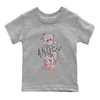 Air Jordan 13 Wolf Grey Sneaker Match Tees Baby Angel Sneaker Tees AJ13 Wolf Grey Sneaker Release Tees Kids Shirts Heather Grey 2