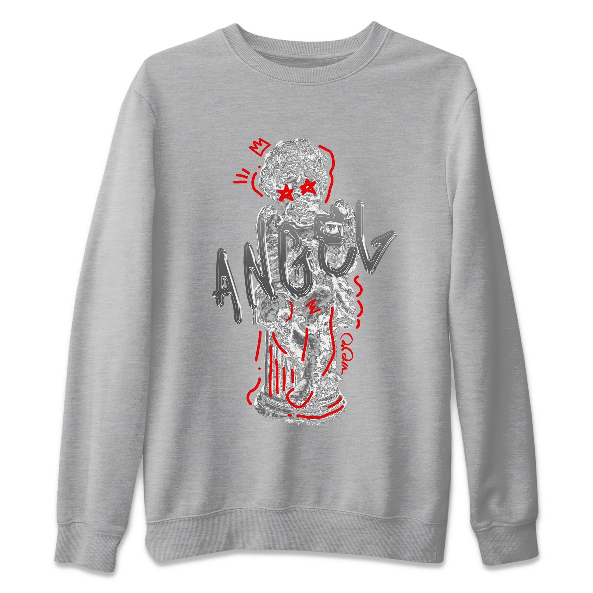 Air Jordan 13 Wolf Grey Sneaker Match Tees Baby Angel Sneaker Tees AJ13 Wolf Grey Sneaker Release Tees Unisex Shirts Heather Grey 2