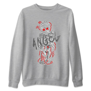 Air Jordan 13 Wolf Grey Sneaker Match Tees Baby Angel Sneaker Tees AJ13 Wolf Grey Sneaker Release Tees Unisex Shirts Heather Grey 2