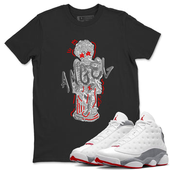 Air Jordan 13 Wolf Grey Sneaker Match Tees Baby Angel Sneaker Tees AJ13 Wolf Grey Sneaker Release Tees Unisex Shirts Black 1
