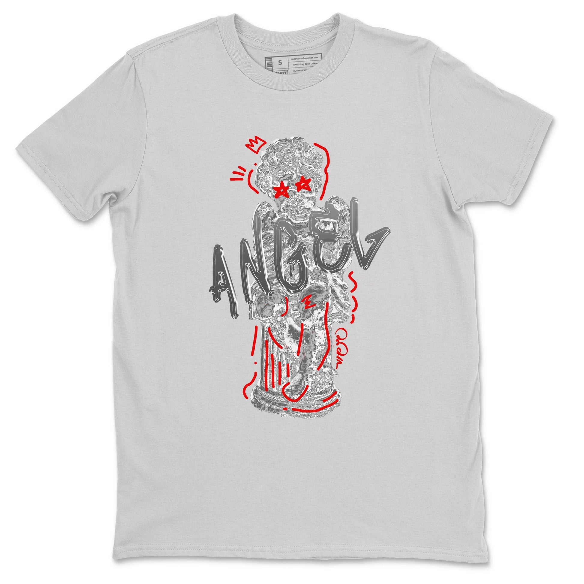 Air Jordan 13 Wolf Grey Sneaker Match Tees Baby Angel Sneaker Tees AJ13 Wolf Grey Sneaker Release Tees Unisex Shirts Silver 2